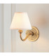 Ripple Curve Antique Brass Wall Light with Vintage White Fabric Ivy Shade 16cm B22-2