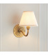 Ripple Curve Antique Brass Wall Light with Vintage White Fabric Ivy Shade 16cm B22-4