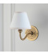 Ripple Curve Antique Brass Wall Light with Vintage White Fabric Ivy Shade 16cm B22-6