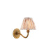 Ripple Curve Antique Brass Wall Light with Neutral Print Fabric Ikat Shade 16cm B22-1
