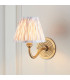 Ripple Curve Antique Brass Wall Light with Neutral Print Fabric Ikat Shade 16cm B22-2