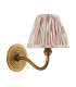 Ripple Curve Antique Brass Wall Light with Neutral Print Fabric Ikat Shade 16cm B22-9