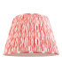 Eltham Brushed Aged Brass Red Flex Pendant Light with Coral Pink Fabric Ikat Shade 40cm B22-9