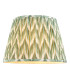 Eltham Brushed Aged Brass Green Flex Pendant Light with Cotswold Green Fabric Zigzag Shade 40cm B22-8