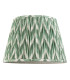 Eltham Brushed Aged Brass Green Flex Pendant Light with Cotswold Green Fabric Zigzag Shade 40cm B22-9