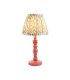 Bibury Satin Pink Clay Paint Table Lamp with Herb Garden Green Fabric Leaf Shade 20cm B22-1