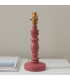 Bibury Satin Pink Clay Paint Table Lamp with Herb Garden Green Fabric Leaf Shade 20cm B22-5