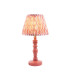 Bibury Satin Pink Clay Paint Table Lamp with Coral Pink Fabric Ripple Shade 20cm B22-1