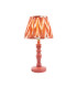 Bibury Satin Pink Clay Paint Table Lamp with Apricot Orange Fabric Zigzag Shade 20cm B22-1
