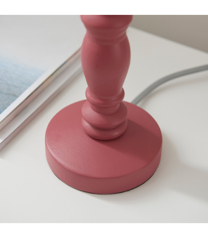 Bibury Satin Pink Clay Paint Table Lamp with Apricot Orange Fabric Zigzag Shade 20cm B22-7
