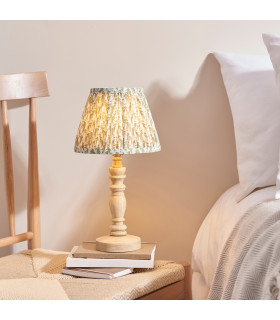 Bibury Natural Ash Table Lamp with Herb Garden Green Fabric Leaf Shade 20cm B22-2