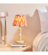 Bibury Natural Ash Table Lamp with Apricot Orange Fabric Zigzag Shade 20cm B22-2