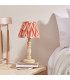 Bibury Natural Ash Table Lamp with Apricot Orange Fabric Zigzag Shade 20cm B22-3