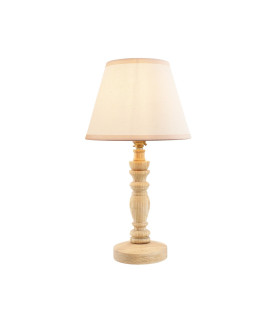 Bibury Natural Ash Table Lamp with Vintage White Fabric Ivy Shade 20cm B22-1