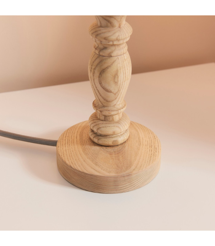 Bibury Natural Ash Table Lamp with Apricot Orange Fabric Zigzag Shade 20cm B22-7