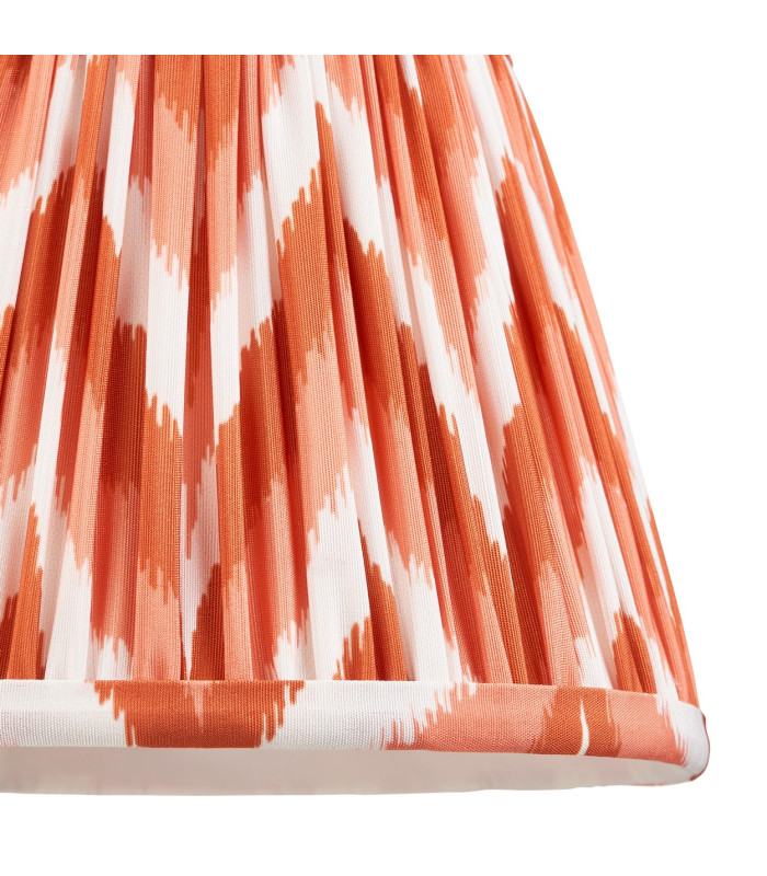 Bibury Natural Ash Table Lamp with Apricot Orange Fabric Zigzag Shade 20cm B22-8