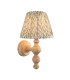 Bibury Natural Ash Wall Light with Herb Garden Green Fabric Leaf Shade 20cm B22-1