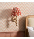 Bibury Natural Ash Wall Light with Apricot Orange Fabric Zigzag Shade 20cm B22-4