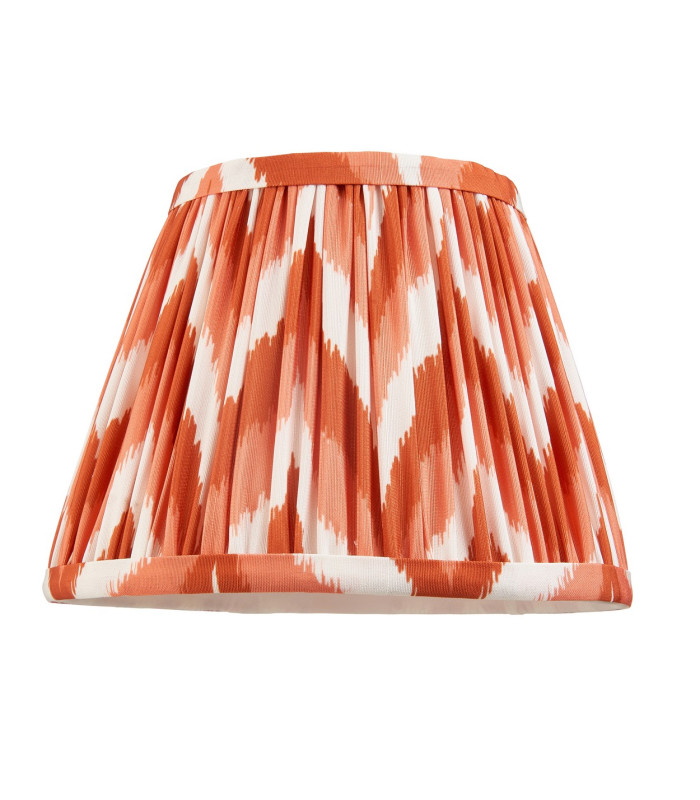 Bibury Natural Ash Wall Light with Apricot Orange Fabric Zigzag Shade 20cm B22-9
