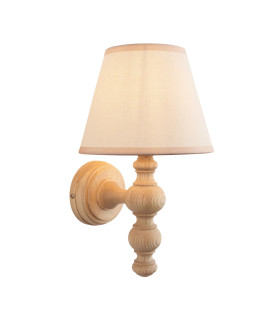 Bibury Natural Ash Wall Light with Vintage White Fabric Ivy Shade 20cm B22-1