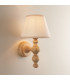Bibury Natural Ash Wall Light with Vintage White Fabric Ivy Shade 20cm B22-2