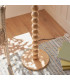 Cane Natural Bamboo Floor Lamp with Marlin Blue Fabric Ripple Shade 40cm E27-7