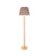 Cane Natural Bamboo Floor Lamp with Pearl Grey Fabric Zigzag Shade 40cm E27-1