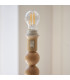 Cane Natural Bamboo Floor Lamp with Pearl Grey Fabric Zigzag Shade 40cm E27-6