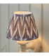 Carnaby Satin Almond White Paint Wall Light with Pearl Grey Fabric Zigzag Shade 20cm B22-4