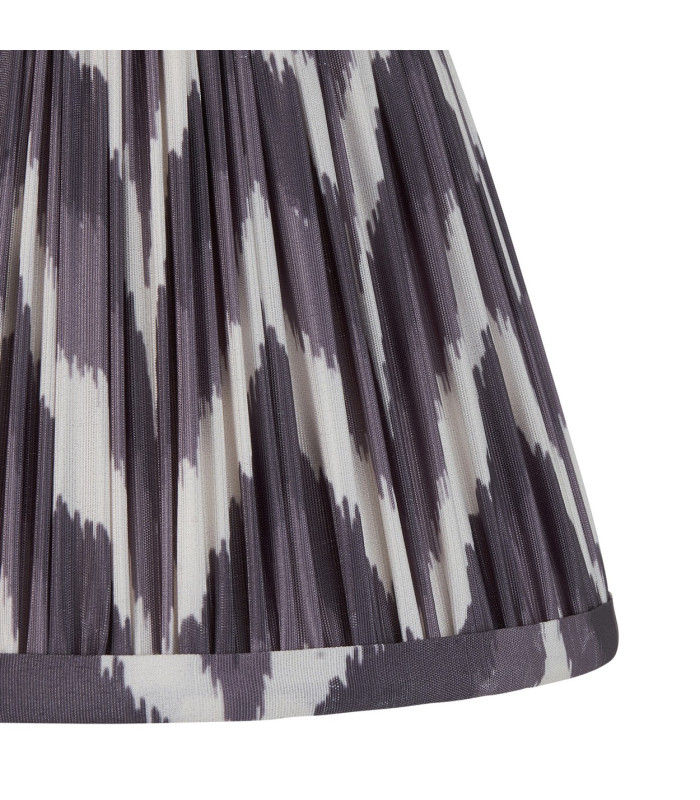 Carnaby Satin Almond White Paint Wall Light with Pearl Grey Fabric Zigzag Shade 20cm B22-8