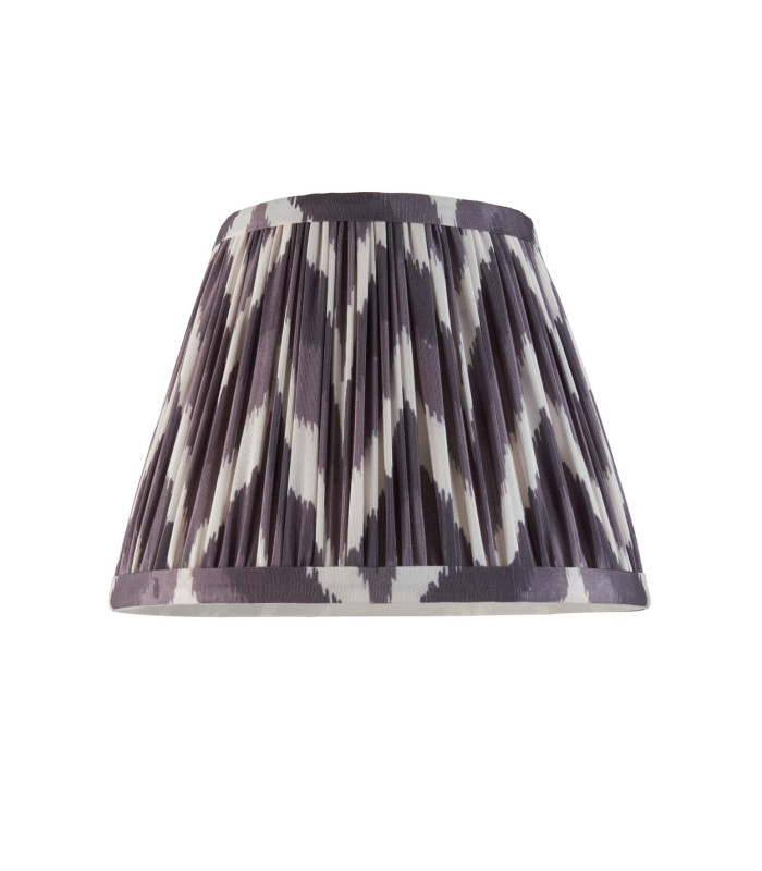 Carnaby Satin Almond White Paint Wall Light with Pearl Grey Fabric Zigzag Shade 20cm B22-9