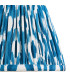 Carnaby Satin Almond White Paint Wall Light with Marlin Blue Fabric Ikat Shade 20cm B22-8