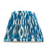 Carnaby Satin Almond White Paint Wall Light with Marlin Blue Fabric Ikat Shade 20cm B22-9