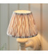 Carnaby Satin Almond White Paint Wall Light with Neutral Print Fabric Ikat Shade 20cm B22-4