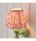 Carnaby Satin Cotswold Green Paint Wall Light with Coral Pink Fabric Ripple Shade 20cm B22-4
