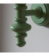 Carnaby Satin Cotswold Green Paint Wall Light with Coral Pink Fabric Ripple Shade 20cm B22-7