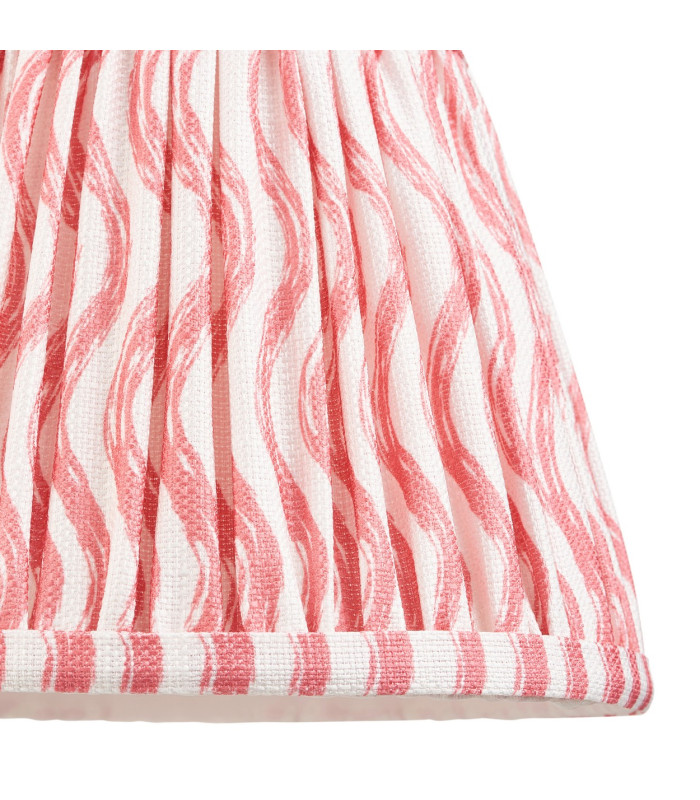 Carnaby Satin Cotswold Green Paint Wall Light with Coral Pink Fabric Ripple Shade 20cm B22-8