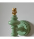 Carnaby Satin Cotswold Green Paint Wall Light with Cotswold Green Fabric Zigzag Shade 20cm B22-6
