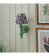 Carnaby Satin Cotswold Green Paint Wall Light with Pearl Grey Fabric Ikat Shade 20cm B22-3