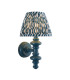Carnaby Satin Marlin Blue Paint Wall Light with Marlin Blue Fabric Ripple Shade 20cm B22-1
