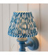 Carnaby Satin Marlin Blue Paint Wall Light with Marlin Blue Fabric Ripple Shade 20cm B22-4