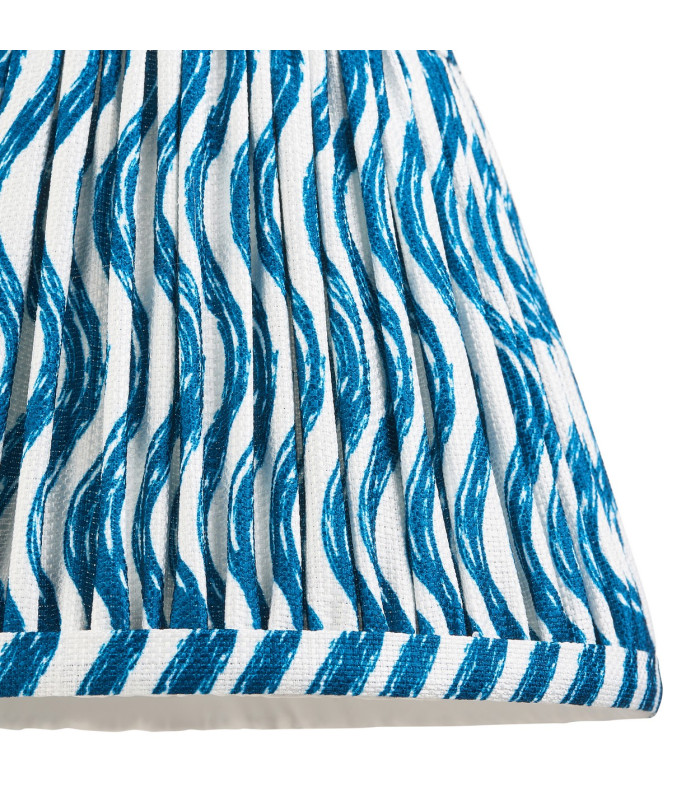 Carnaby Satin Marlin Blue Paint Wall Light with Marlin Blue Fabric Ripple Shade 20cm B22-8