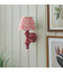 Carnaby Satin Pink Clay Paint Wall Light with Coral Pink Fabric Ripple Shade 20cm B22-3