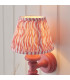 Carnaby Satin Pink Clay Paint Wall Light with Coral Pink Fabric Ripple Shade 20cm B22-4