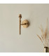Chester Brushed Aged Brass Plate Wall Light with Pearl Grey Fabric Zigzag Shade 16cm B22-3