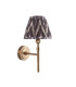 Chester Brushed Aged Brass Plate Wall Light with Pearl Grey Fabric Zigzag Shade 16cm B22-8