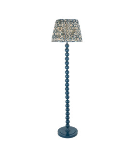 Higgledy Gloss Marlin Blue Paint Floor Lamp with Marlin Blue Fabric Ripple Shade 40cm E27-1