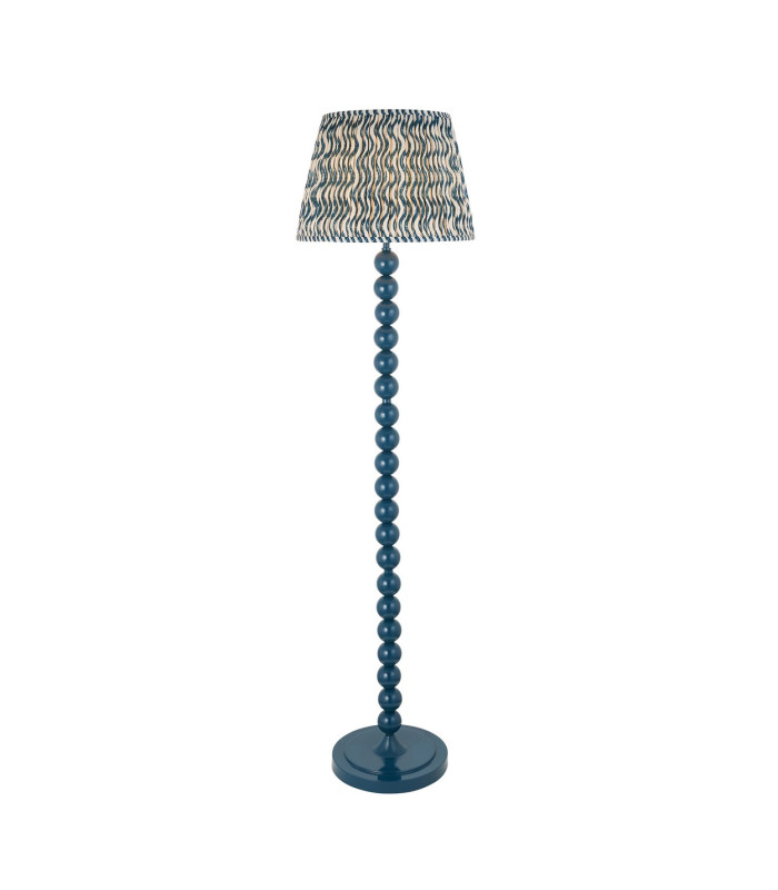 Higgledy Gloss Marlin Blue Paint Floor Lamp with Marlin Blue Fabric Ripple Shade 40cm E27-1