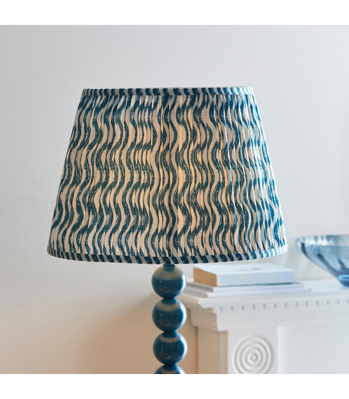 Higgledy Gloss Marlin Blue Paint Floor Lamp with Marlin Blue Fabric Ripple Shade 40cm E27-4