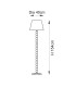 Higgledy Gloss Marlin Blue Paint Floor Lamp with Marlin Blue Fabric Ripple Shade 40cm E27-10